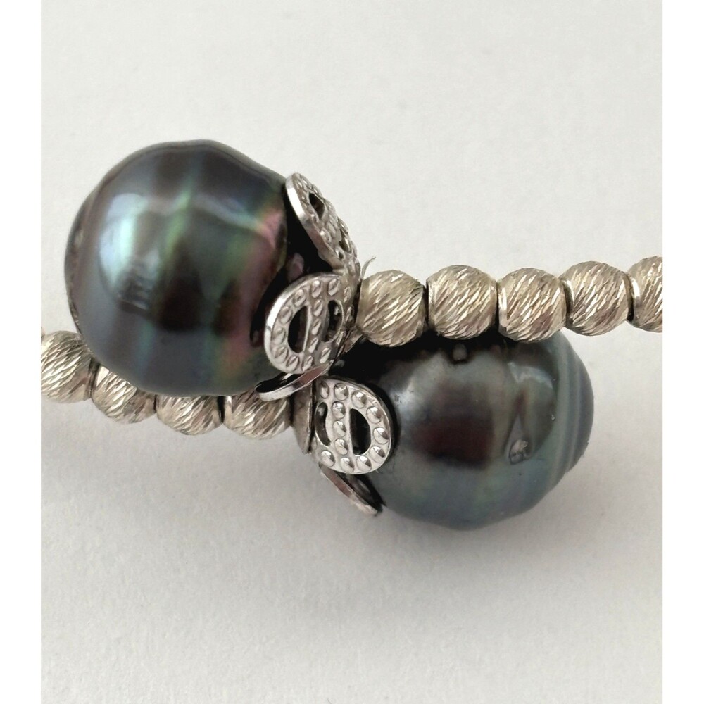 Macys Womens Sterling Sliver Pearl Bracelet - Picture 4 of 5